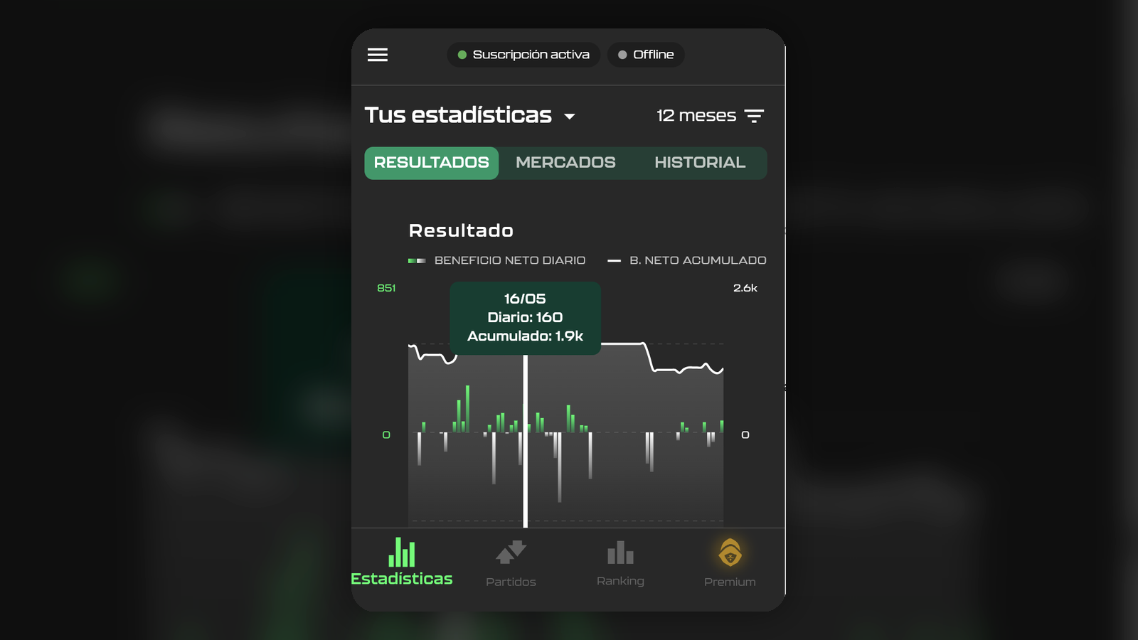 Tipstat App AI analytics platform screenshot